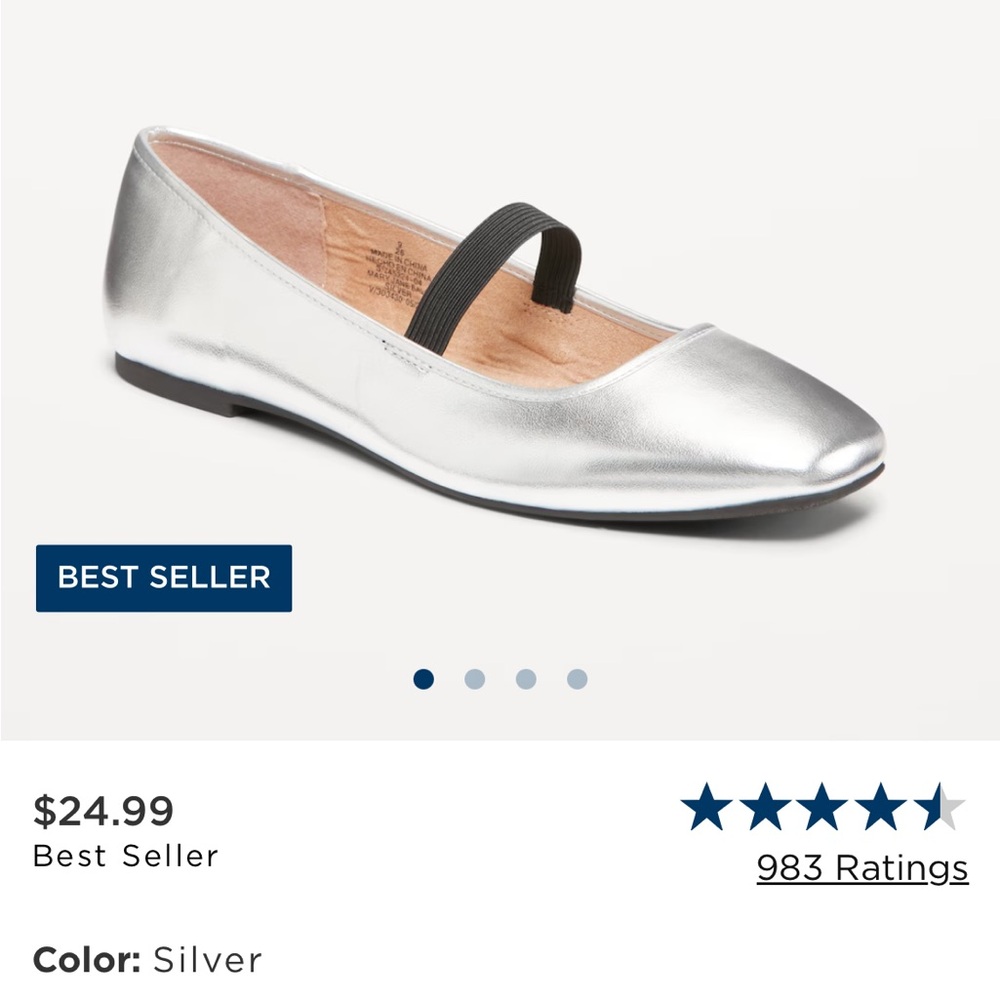 Mary Jane Square-Toe Ballet Flats